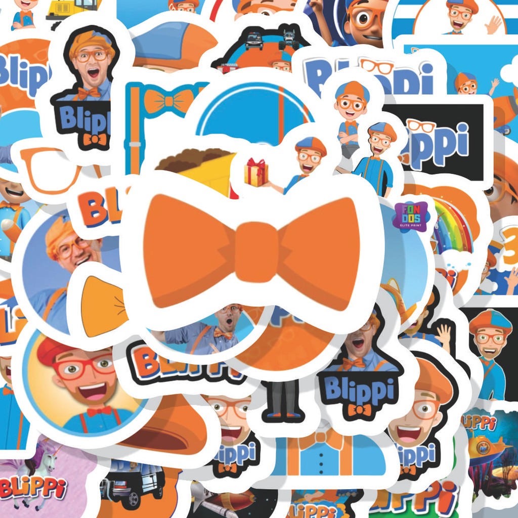 

100PCS Lucu Stiker Blippi Stiker Aesthetic Stiker Anti Air Stikers Berperekat Waterproof sticker decal buat Motor Helm Buku Journal Koper Casing HP Laptop Botol Minum Hadiah anak