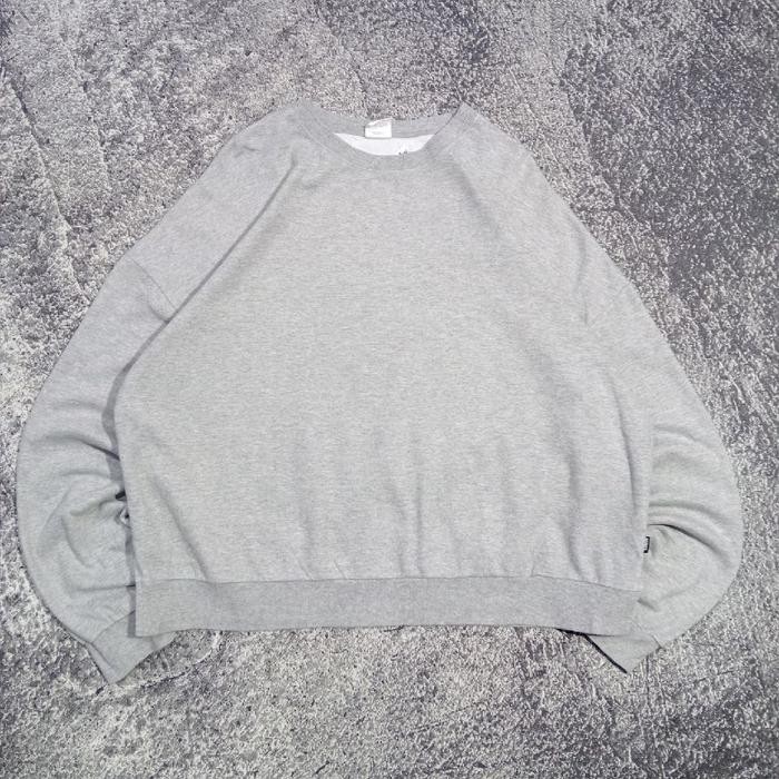 jaket sweater crewneck ACOVER abu basic polos murah size xl