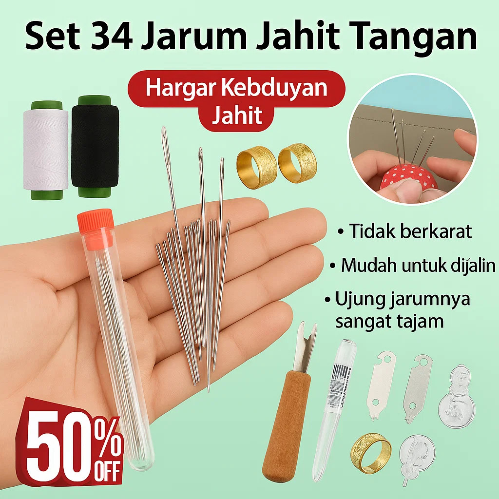 【Kirim dalam 24 jam】alat jahit/alat jahit set lengkap /jarum jahit/jarum jahit dan benang 1 set/jaru