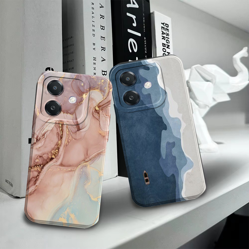 Oppo A3x A3 Pro A3 Nfc A96 A95 A76 A74 A57 2022 Case - Motif Marbl3 - Silikon Tpu - Pelindung Hp