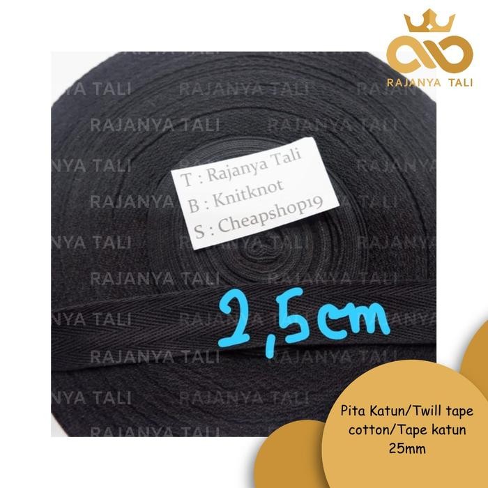 

Pita Katun/Twill tape cotton/Tape katun 25mm - Hitam