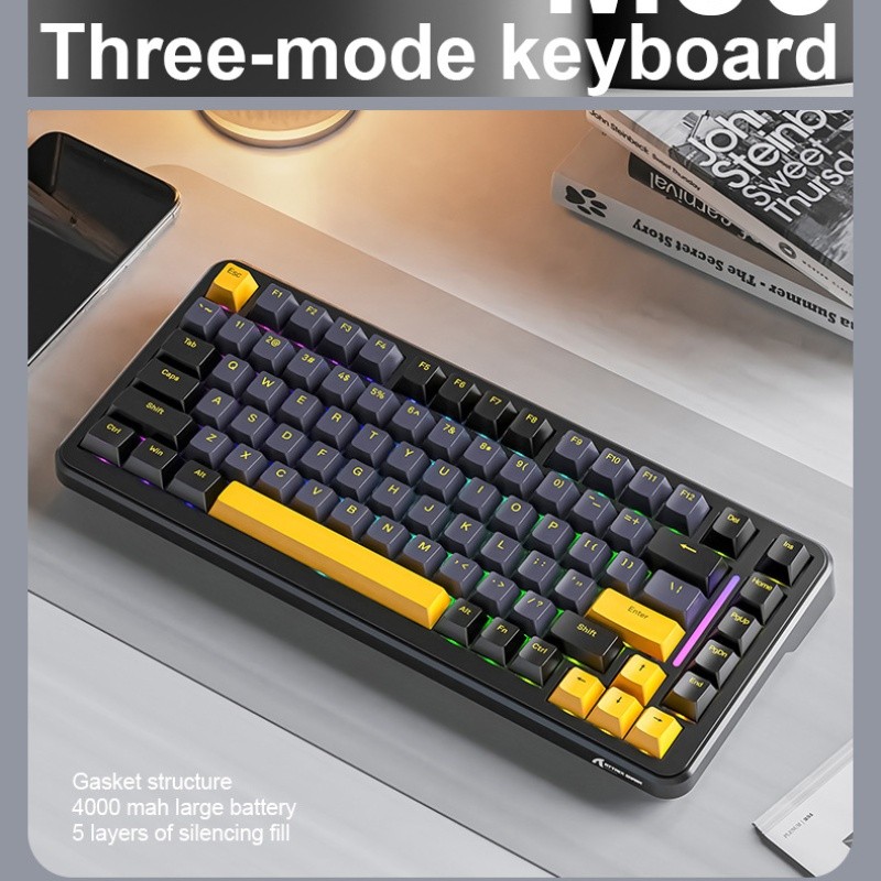 Attack Shark M86 RGB Bluetooth Keyboard,Wireless Tri-Mode Connectivity, Gasketed Construction, Hot S