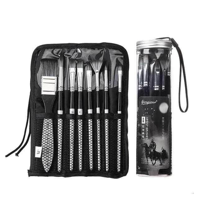 

giorgione travel paint brush /kuas lukis set 8pcs MATE - 30