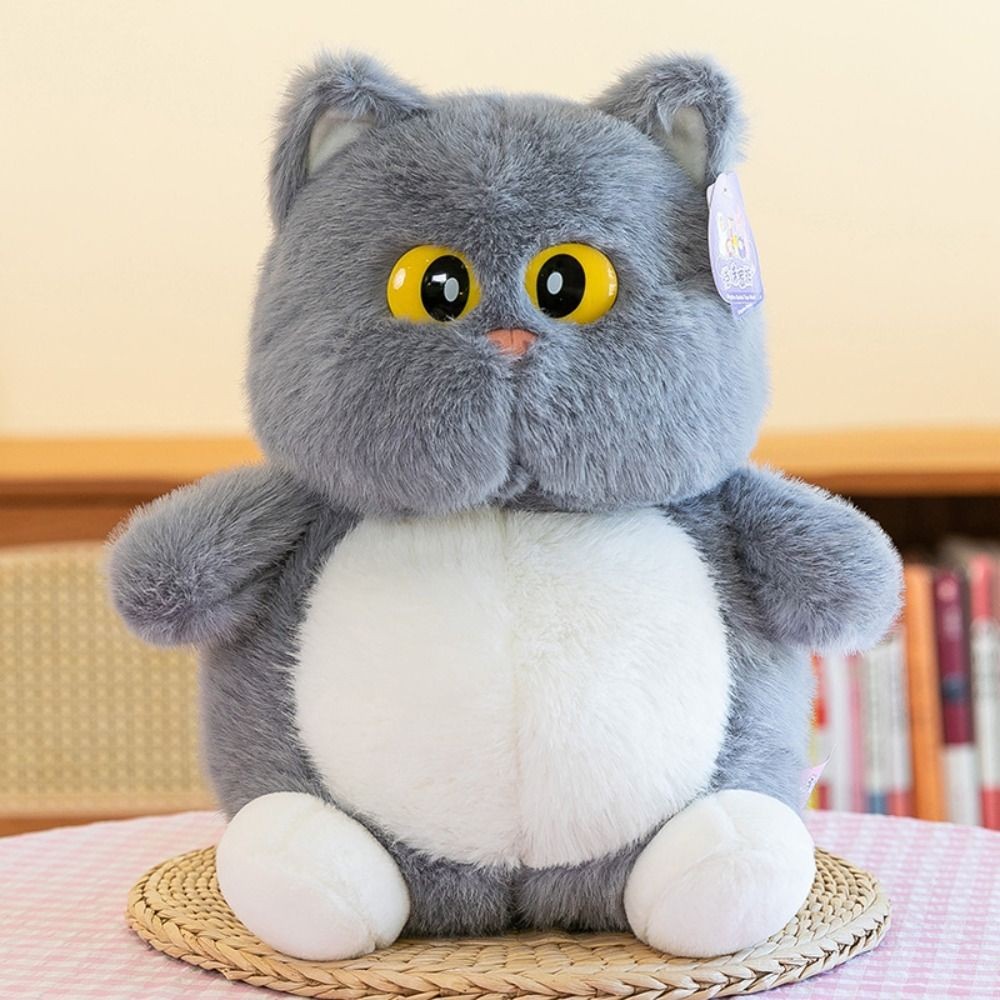 Plush Pillow Cartoon Big Eyes Cat Plush Doll Soft Fluffy Cat Plush Toy Kawaii Cute Cat Stuff Doll Bi