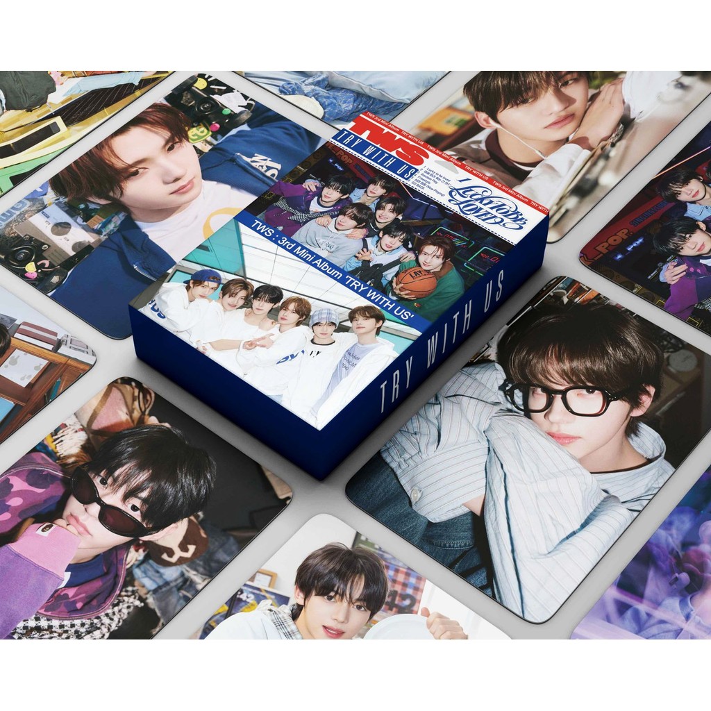 

55+72Pcs/Set Kpop TWS Cards New Album TRY WITH US Lucky to be loved Card Mini Stickers Photocard Fans Collection Postcards Gift