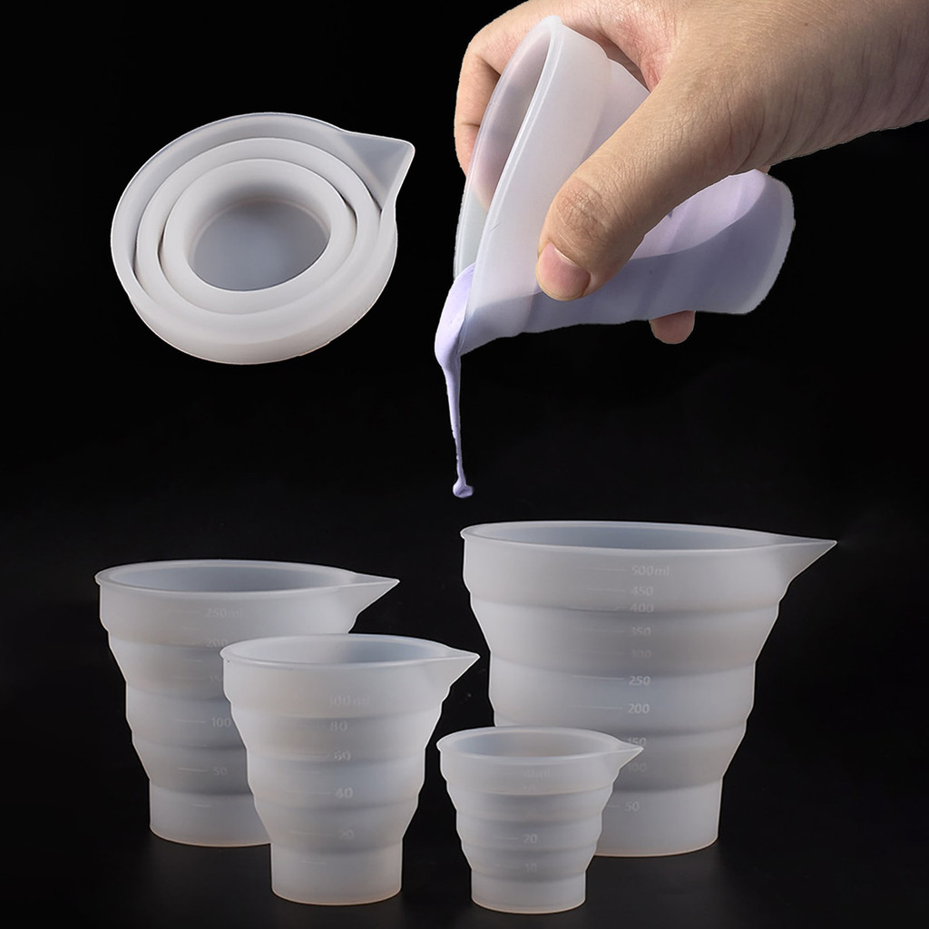 

50-500ml Foldable Silicone Measuring Cup Multi-spec Portable Liquid Container Silicone Mixing Cup For DIY Epoxy Resin Jewelry H