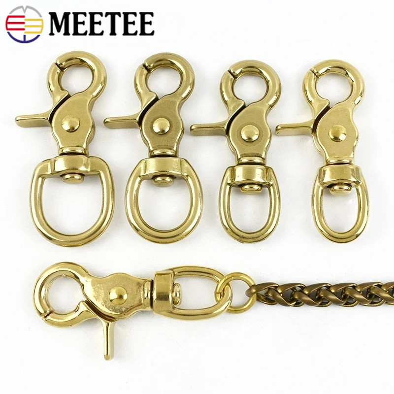 

2Pcs 10-38mm Solid Brass Buckles Bag Strap Swivel Lobster Clasp Keychain Trigger Snap Hook Carabiner Clip Hardware Accessories
