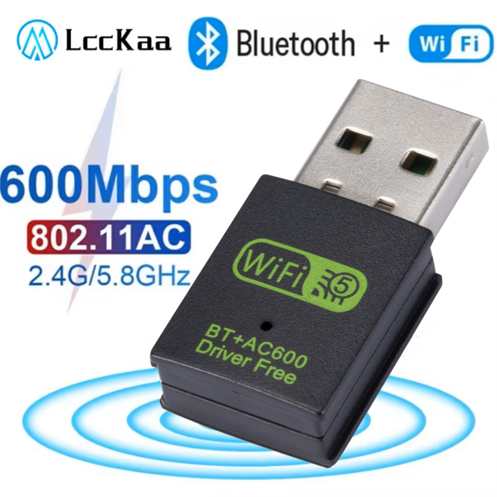 600Mbps USB WiFi Bluetooth Adapter Dual Band 2.4/ 5.8Ghz Wireless USB Wifi Receiver Network Card Don