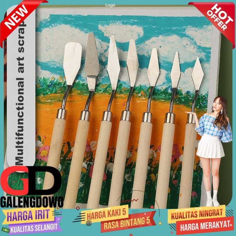 

JOWOART Pisau Palet Lukis Cat Akrilik Painting Scraper Knife 7 PCS - JW7