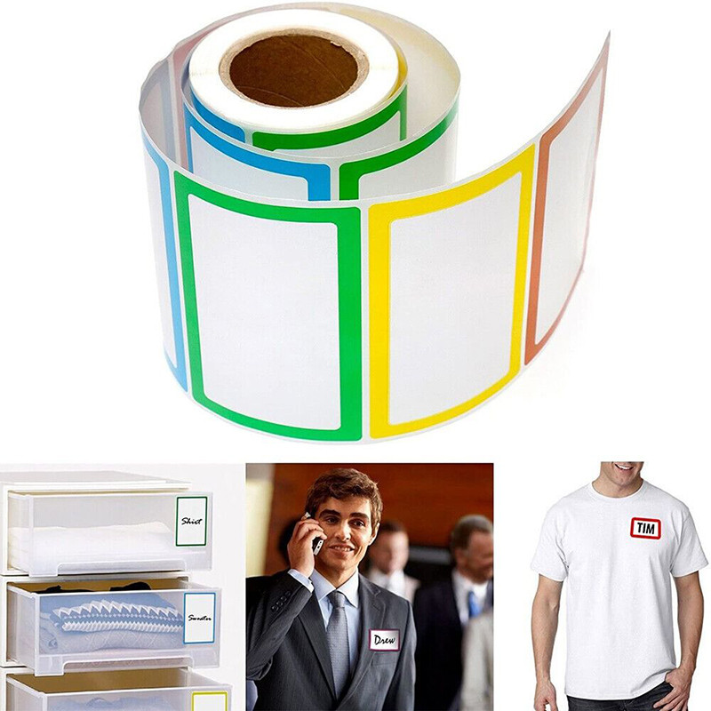 

1 roll Waterproof Blank Self Adhesive Assorted Stickers Removable Label Stickers Name Tag Bottle File Document School Supplies