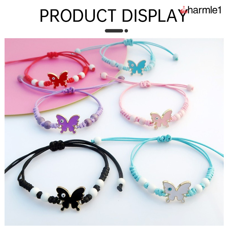 COD❤️ Ornamen Hadiah Sahabat Terbaik untuk Siswa Perempuan Kartun Lucu  Gelang Anak  Gelang Kupu-kup