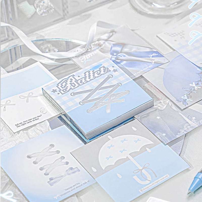 

INS Style Gril Ballet Themed Note Pad 64 Page Loose-leaf Silver-Stamped Note Pad Sticky Notes for Girls Portable Handbook