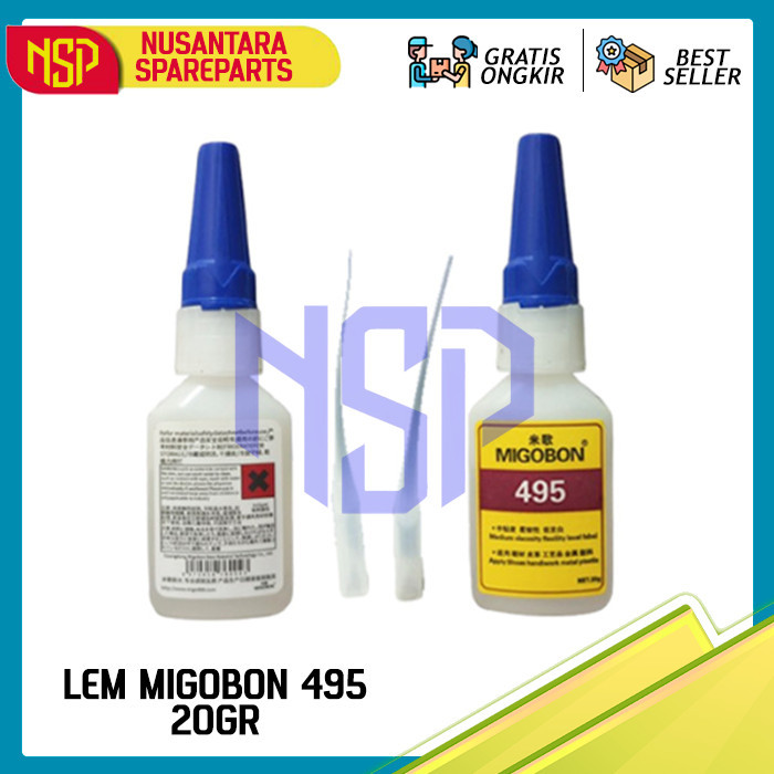 

LEM SUPER GLUE SERBAGUNA MIGOBOON 495 INSTANT ADHESIVE 20 GRAM