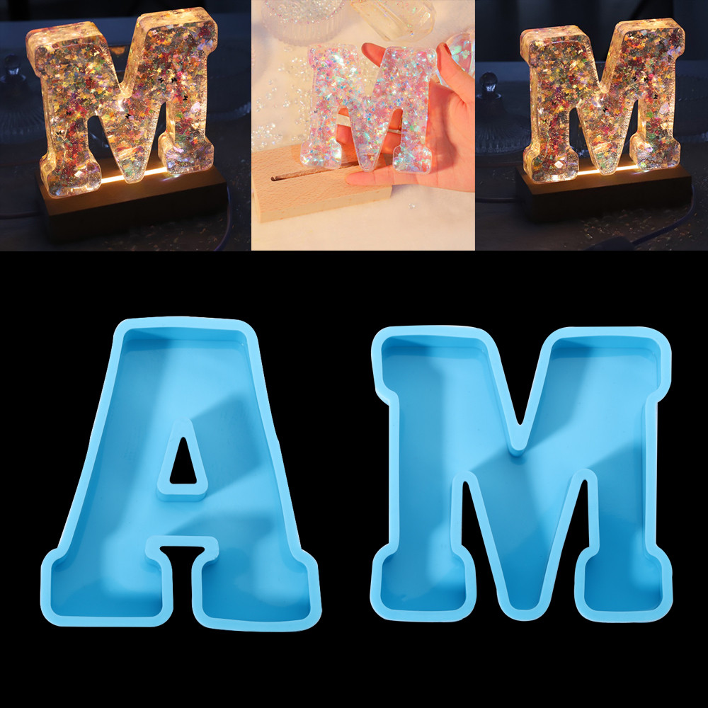 

10CM Capital Alphabet Epoxy Resin Silicone Mold Letter Number Mould DIY Birthday Party Proposal Wedding Decoration Casting Mold