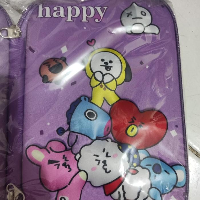 

Kotak Pensil 3D Timbul Anak Hardcase Jumbo Besar Tempat Pensil Lucu Sekolah - happy purple