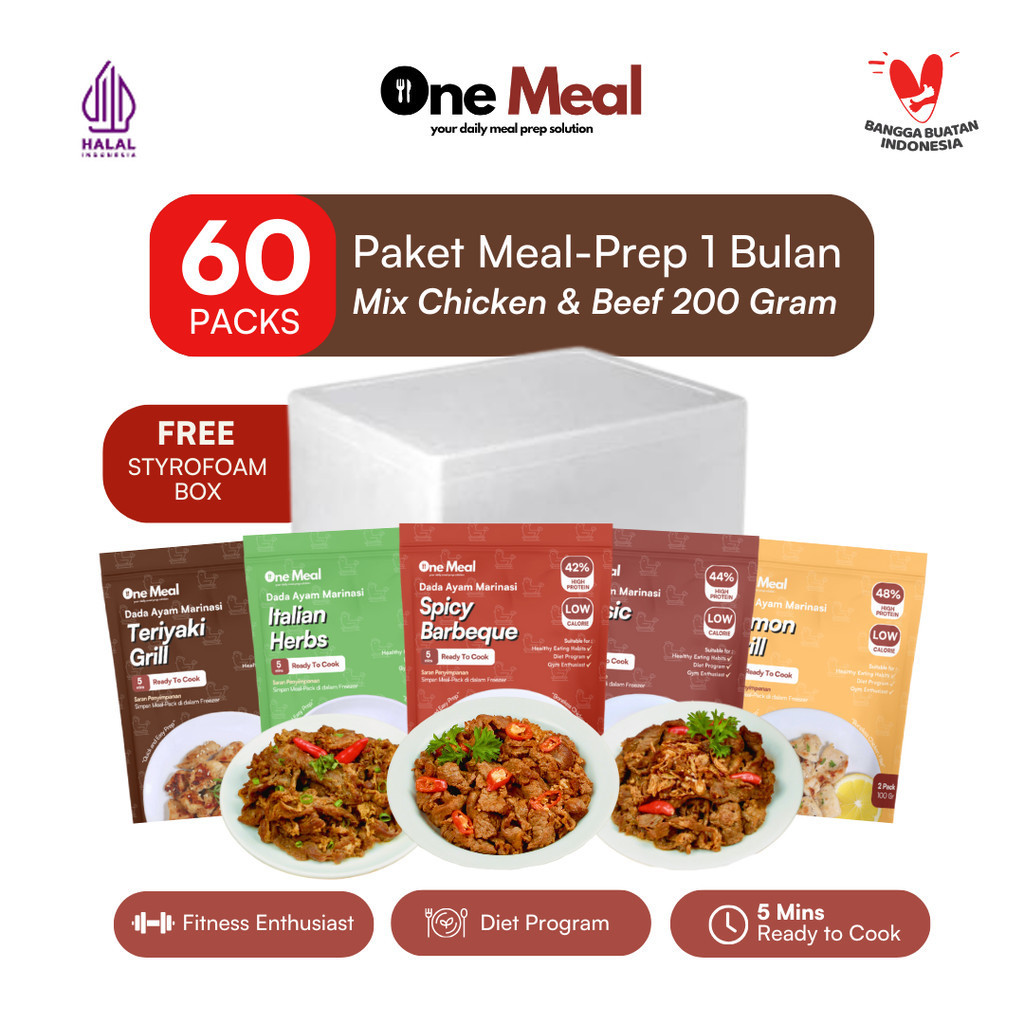 

Paket Meal-Prep 1 Bulan Lauk Marinasi Frozen 60 Pack 200 Gram