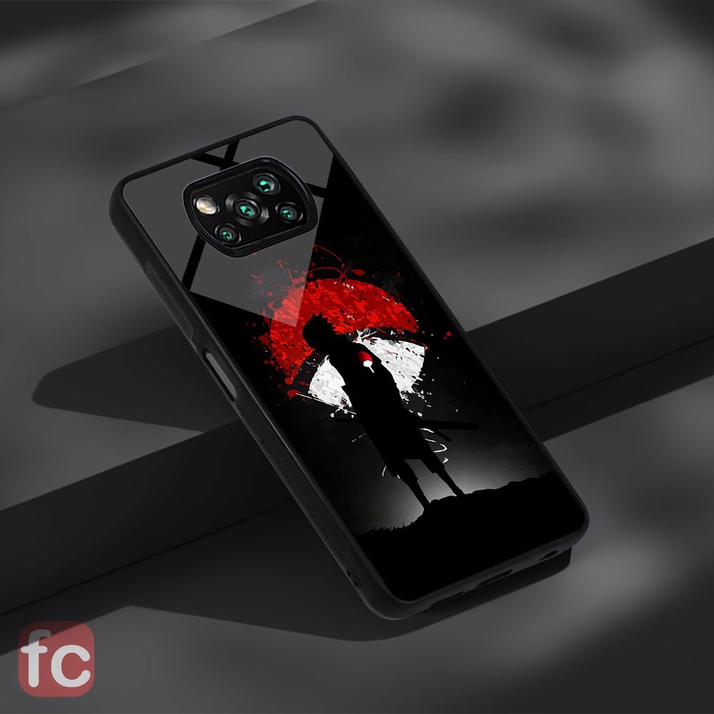 Custom case Glossy Poco X3 Pro Nfc |OX71| Xiaomi Poco x3 Tpu Efek Kaca Anime Sasuke NARUTO