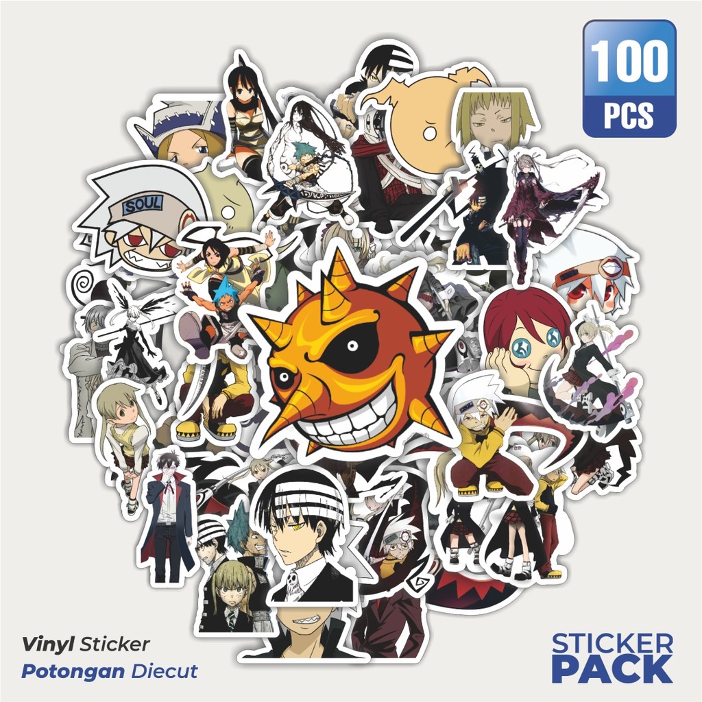 

Super Hemat! 100 PCS Stiker Anime Series Soul Eater Character Mix 1 Waterproof Aesthetic- Untuk Laptop, Motor, dan Helm - Paper Stationery Pack