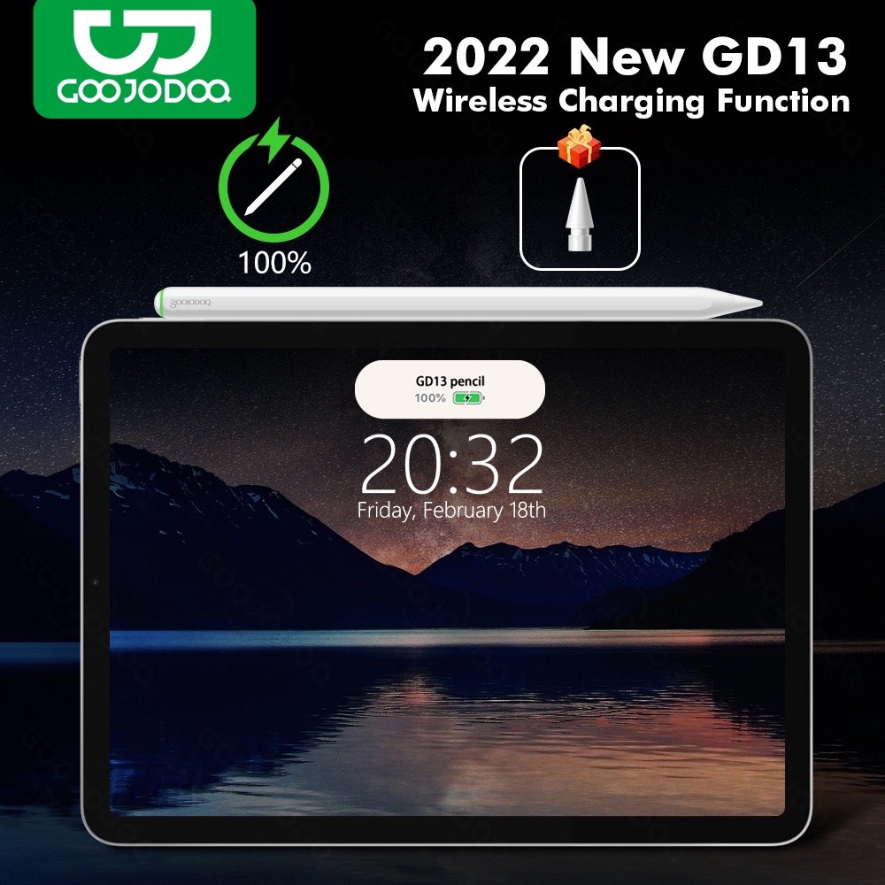 

GOOJODOQ 13th GD13 pencil Stylus Pencil for iPad with Palm Rejection with wireless charger, Active Pencil Pen for iPad mini 6 Air 4 Air 5 2019 2020 2021 Pro 11 Pro 12.9