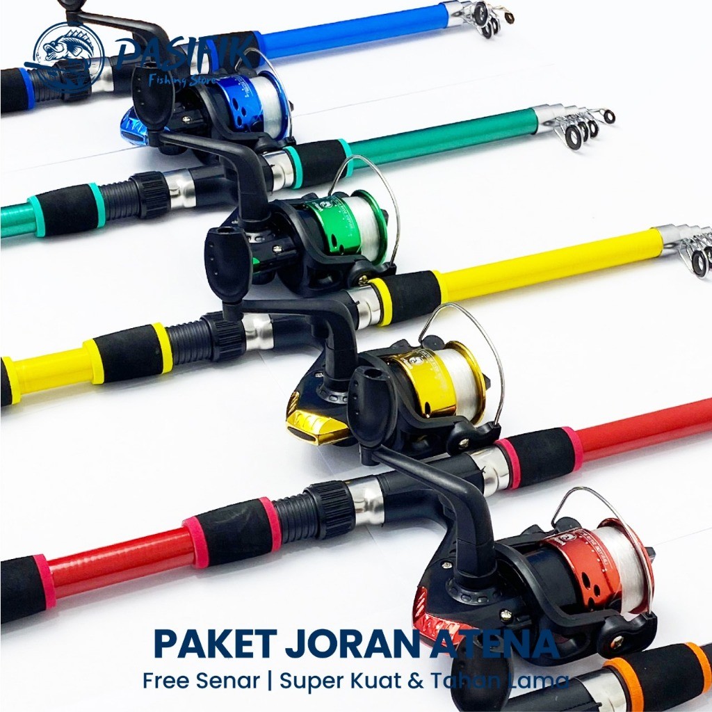 morzazani1 Set Joran Pancing Antena Telescopic Portable Joran Antena Bundling Reel Pancing Free Sena