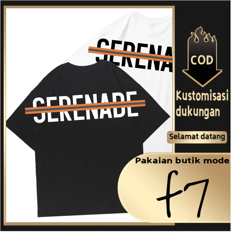 F7[Oversize] serenade Baju Kaos Oversize Pria Wanita / Oversize T-shirt lengan pendek bisa cod stree