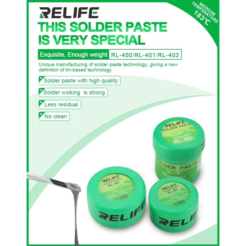 Timah Paste Pasta Solder Cetak IC 20G 30G 40G - Relife RL-400 401 402