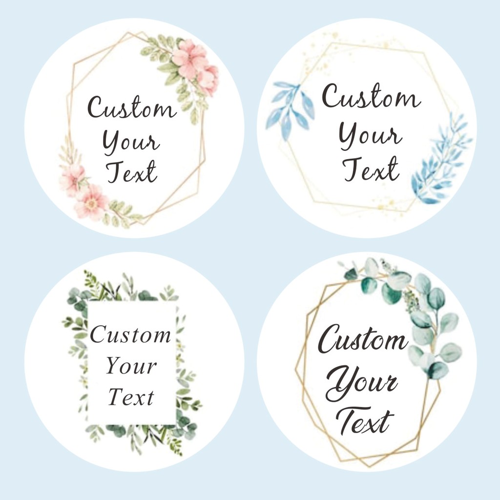 

96 Pcs Personalized Round Circle Label Stickers Custom Name Date Thank You Stickers for Bridal Shower Party Favors