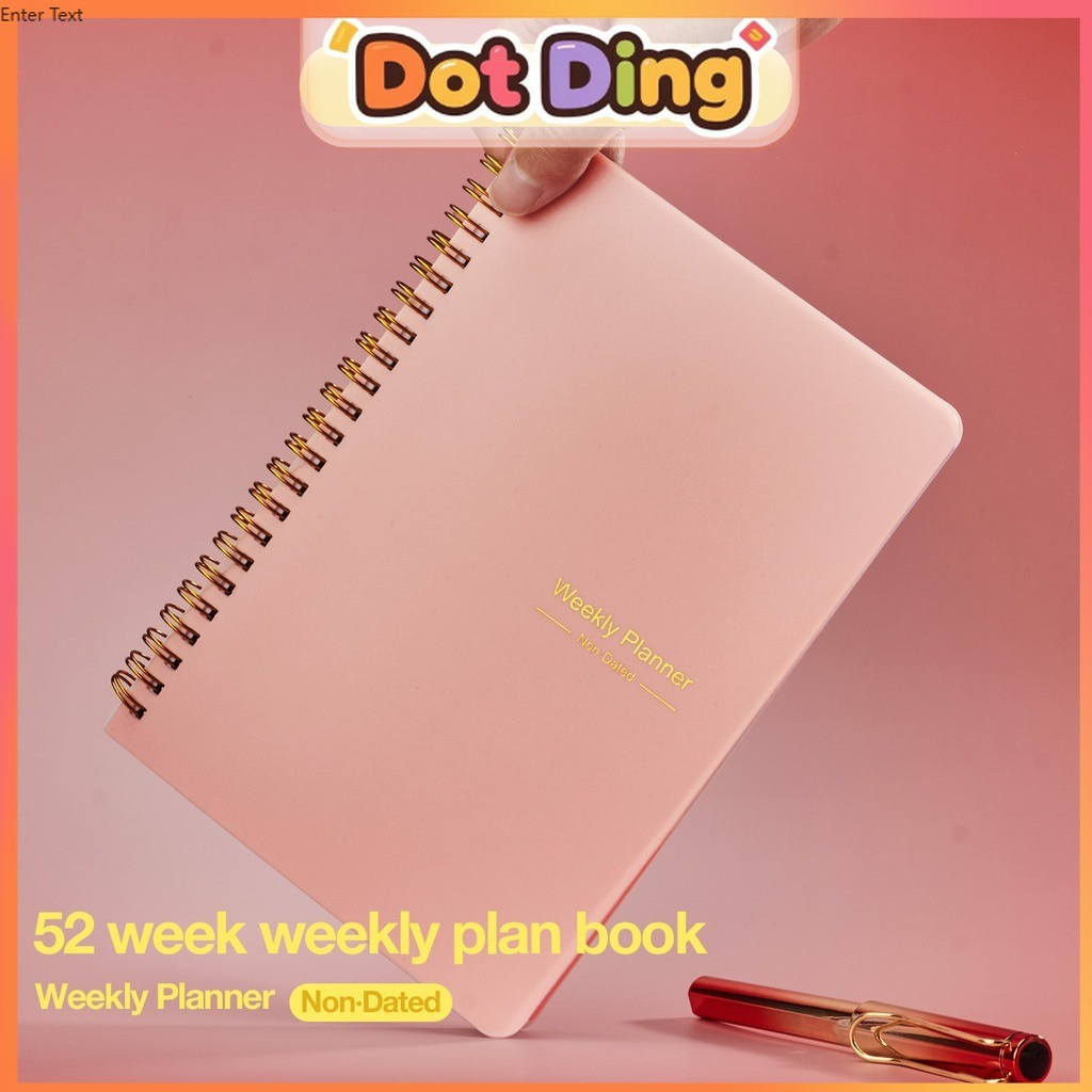 

[Whispers] [DOTDING] 52 Minggu Planner A5 Bulanan Lepasan Notebook Ring Binder Agenda Jadwal Harian