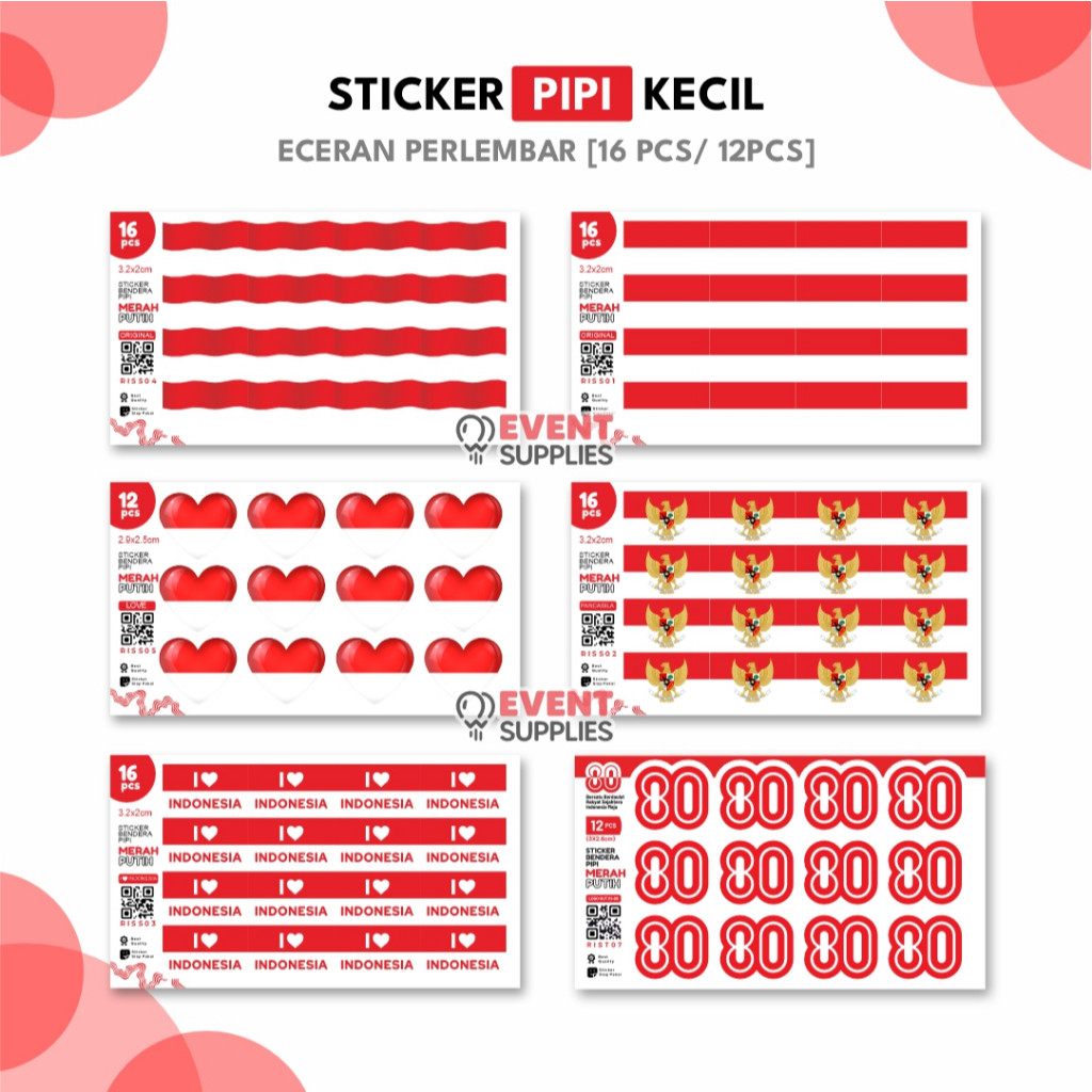 

Sticker Pipi KECIL HUT RI Bendera Merah Putih / Stiker Kemerdekaan Indonesia / Pancasila / I Love [eceran]
