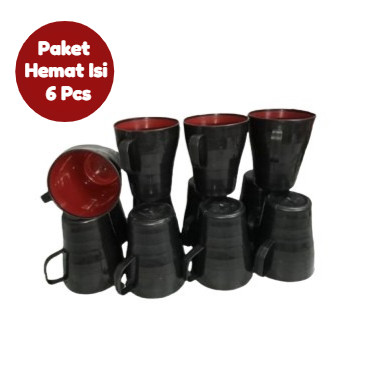 (6 PCS) Setengah Lusin Gelas Cangkir Plastik Aesthetic Cangkir minum ramen plastik bukan melamin sty