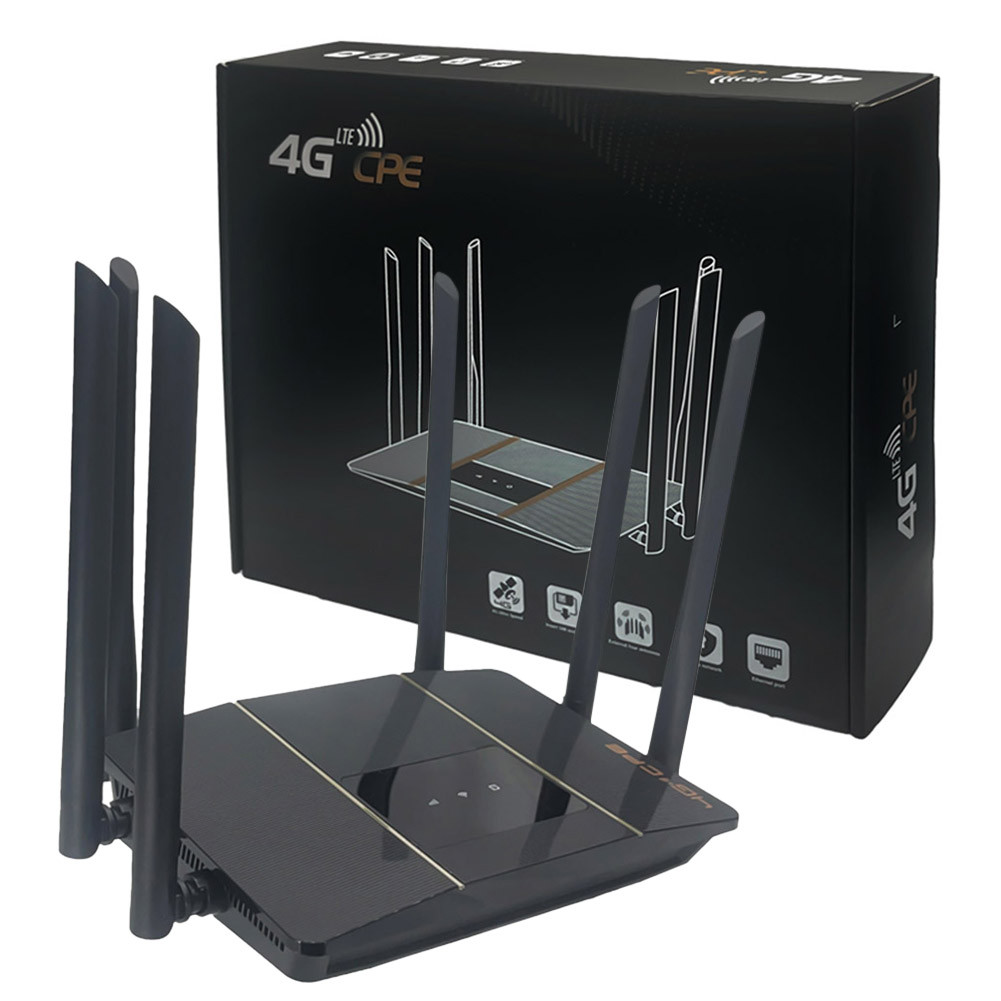 4G LTE Router with SIM Card Slot 4G CPE Modem 6 Antennas 4G WiFi Router Wireless WiFi Router for Hom