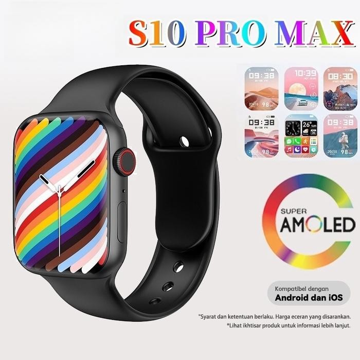 Official Smartwatch Watch S10 Jam Pintar Olahraga 2,3 inci HD AMOLED Hand Gesture Bluetooth Smartwat