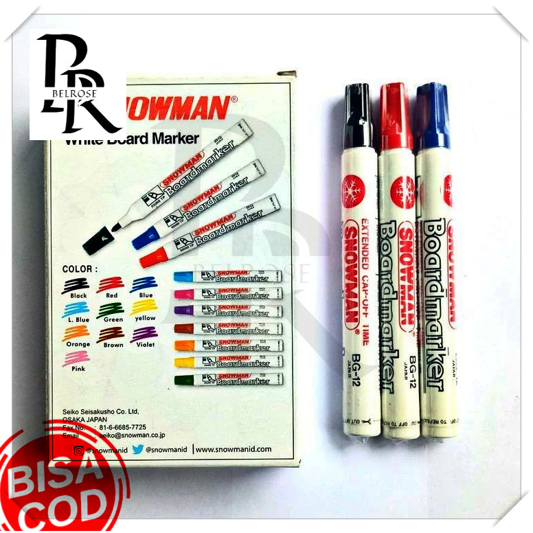 

[1LUSIN] Spidol Whiteboard Snowman BG-12 ORIGINAL BISA DI HAPUS