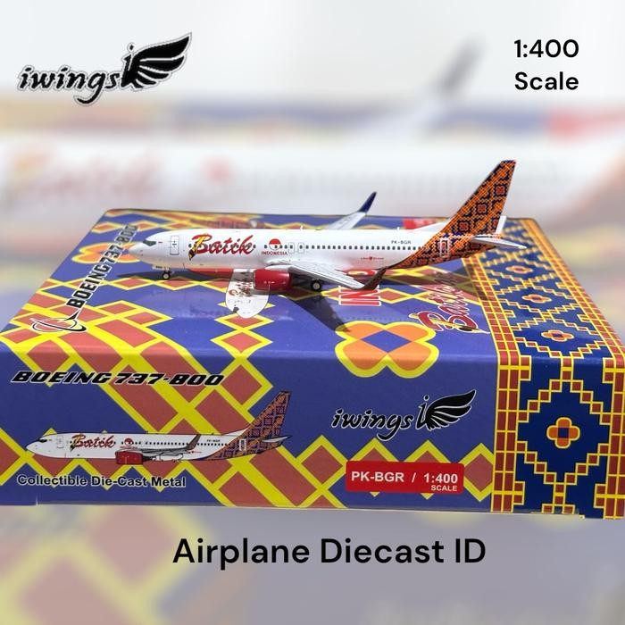 Diecast Pesawat Batik Air Boeing B737-800 PK-BGR 1:400 Scale Limited Edition iWings Models SP99..