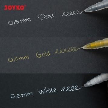 

Joyko Color Gel Pen White Gold Silver GPC-299 - white
