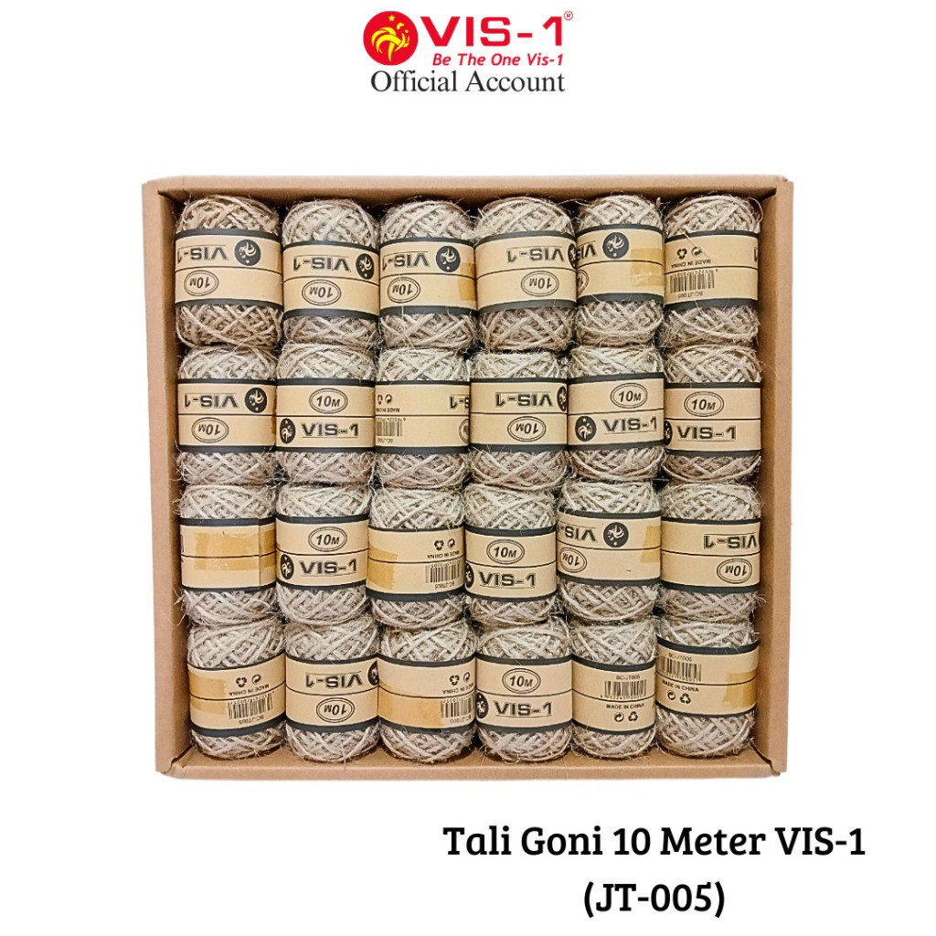 

Tali Goni VIS-1 JT-005 / Tali Rami / Jute Ribbon / Tali Vintage / Aksesoris / Craft panjang 10M