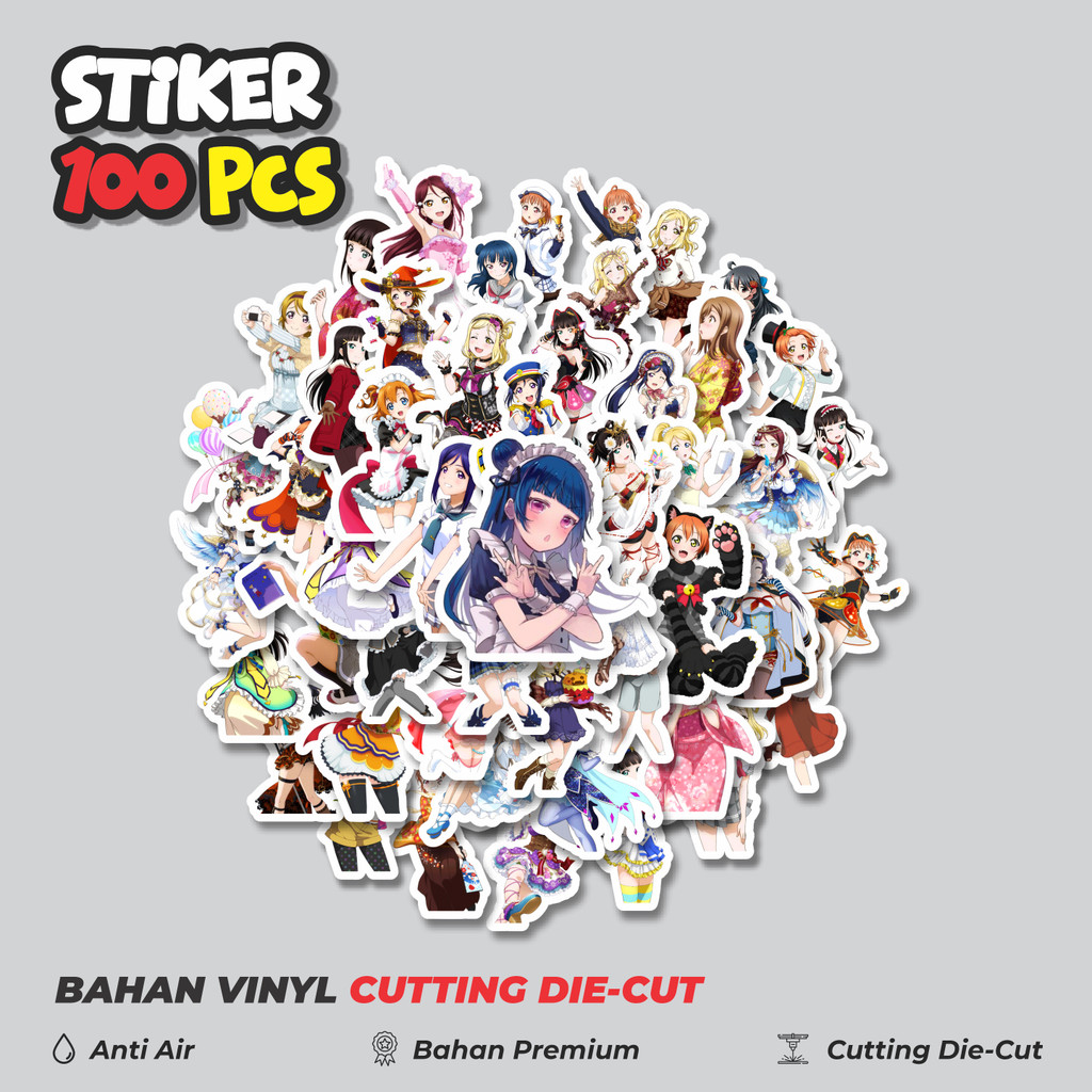 

Terbaru! 50 pcs Stiker Anime Series Love Live Character Mix 3 Dekorasi Lucu Kreatif untuk Notebook, Skateboard, HP