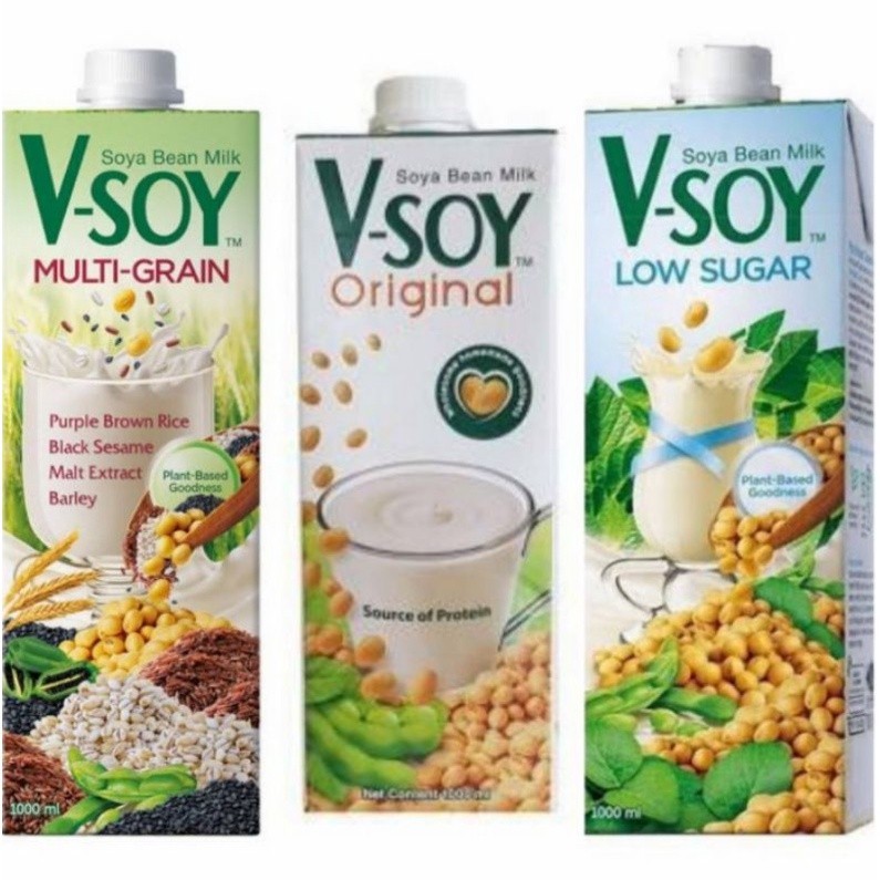 

vsoy susu 1 liter multi grain/original/low sugar/Susu sehat