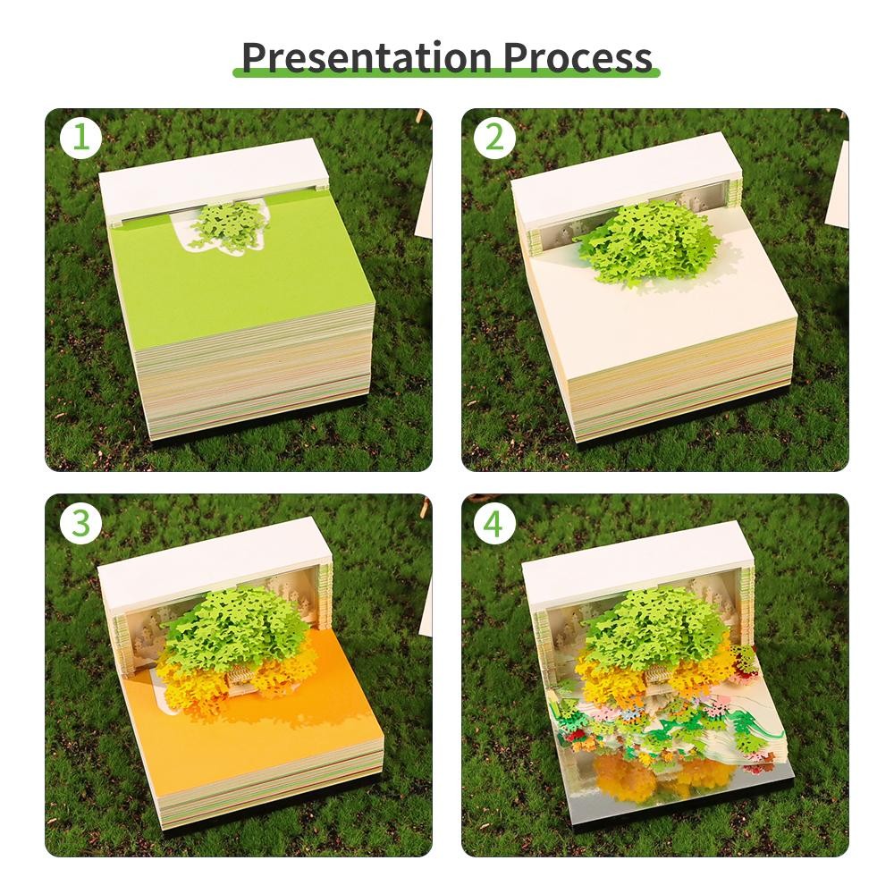 

Creative 3D Calendar 2026 Unique Paper Sculpture Calendar Sticky Notes Of Flower Sea And Tree Island Stationery Novelty Gift