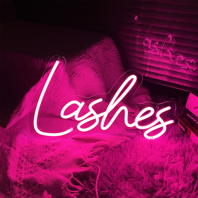 

USB Lashes LED Neon Sign Custom Lashes Room Beauty Salon Handmade Eyelash Neon Light Wall Lash Decor Nail Studio Bar Decoration