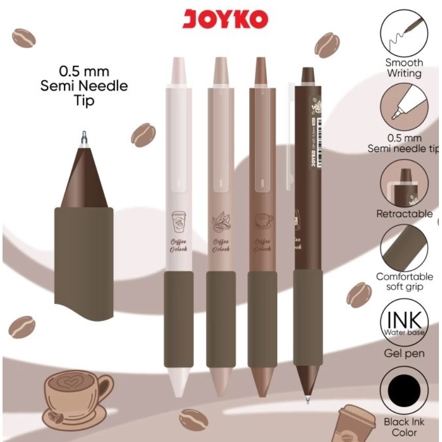 

Gel Pen Joyko GP-413 Coffee O'clock 0.5 mm