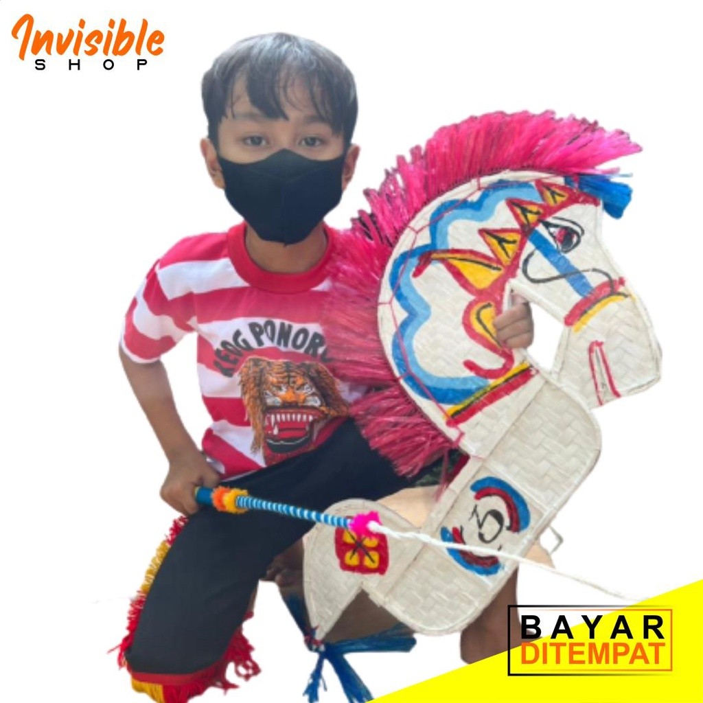 

DC___ 1 Set - Paket mainan anak jaranan kuda lumping anak + pecut/cambuk + stelan baju size Paud-SD