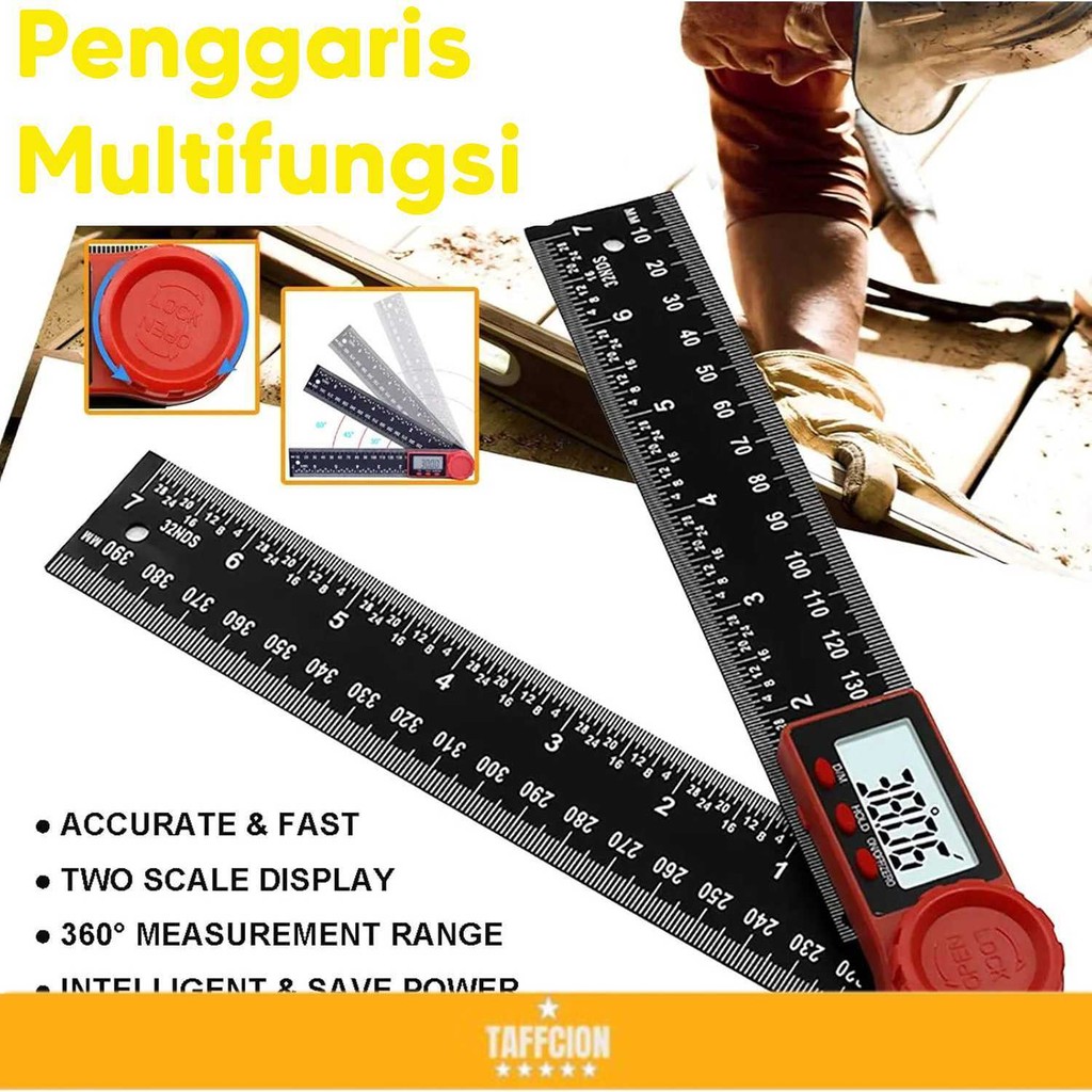 

Huei Penggaris Multifungsi Adjustable Angle Ruler Set 200mm - INU24