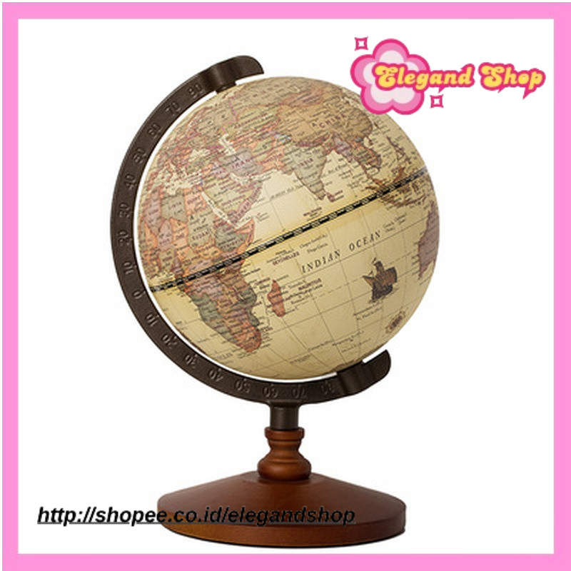 

NEW World Globe Earth Map In English Retro Wooden Base Earth Instrument Geography Education Globe Desk Decoration Furniture