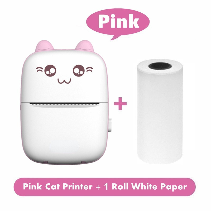 

Sticker Printer Mini Thermal Printer with 10Roll Printing Paper Portable Printer Mini Pocket Printer for Journal Notes Kids Gift