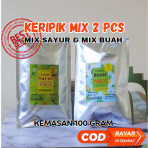 PAKET MIX KERIPIK 2 PCS (MIX BUAH DAN MIX SAYUR FOIL) | K NANGKA, K SALAK, K APEL, K PISANG, K NANAS