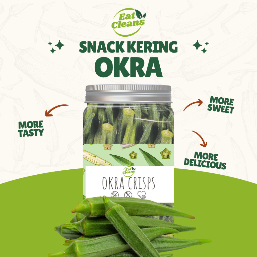 

Keripik Okra Premium - Keripik Sayur Okra Krispi - Cemilan Diet Snack Sehat Rendah Kalori - Okra Crisps Vacuum Fried