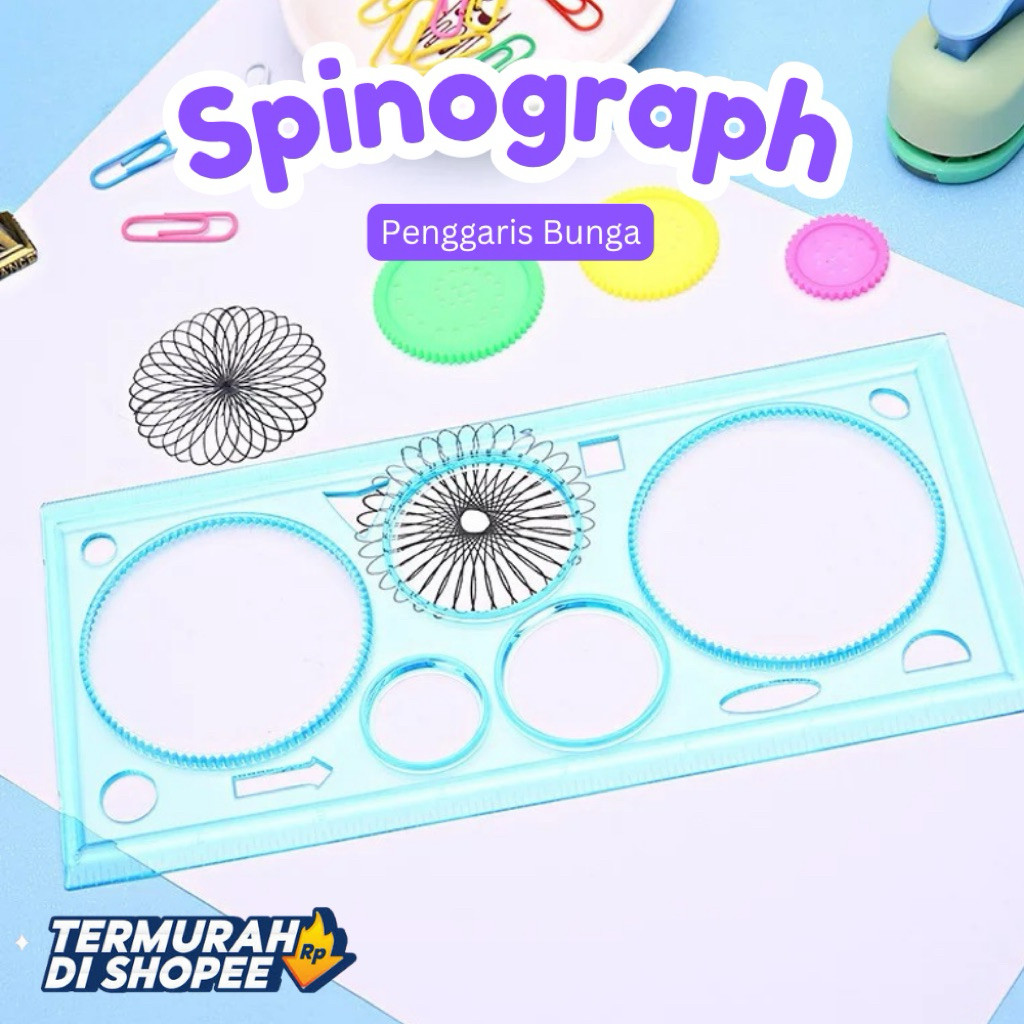 

PENGGARIS ROTARY BUNGA Spirograph | Roda Gigi Pola Gambar Geometri Anak, PIKIDO