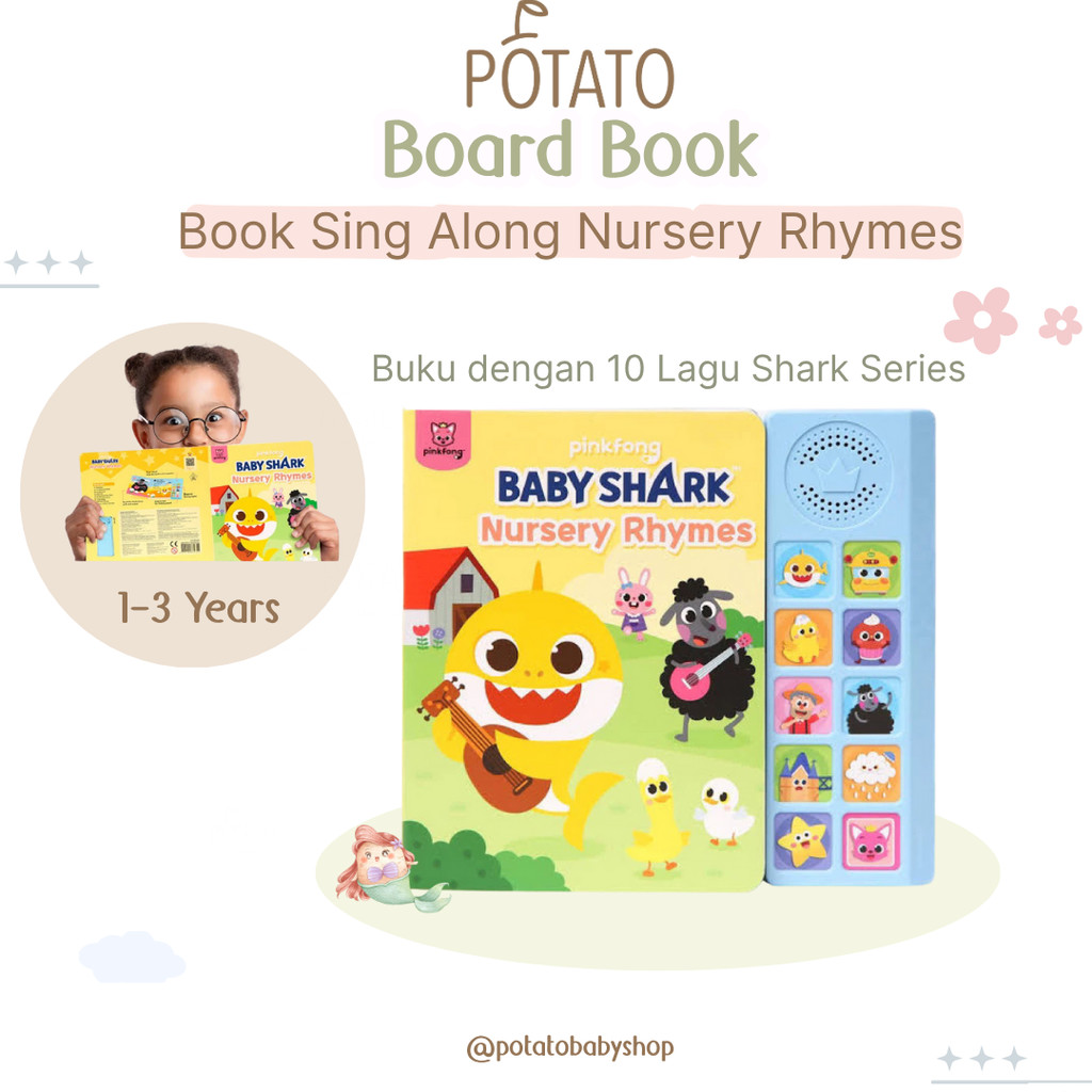 Usborne Pinkfong Baby Shark Songs Sound Book Sing Along Nursery Rhymes Animal Songs Car Song Board B