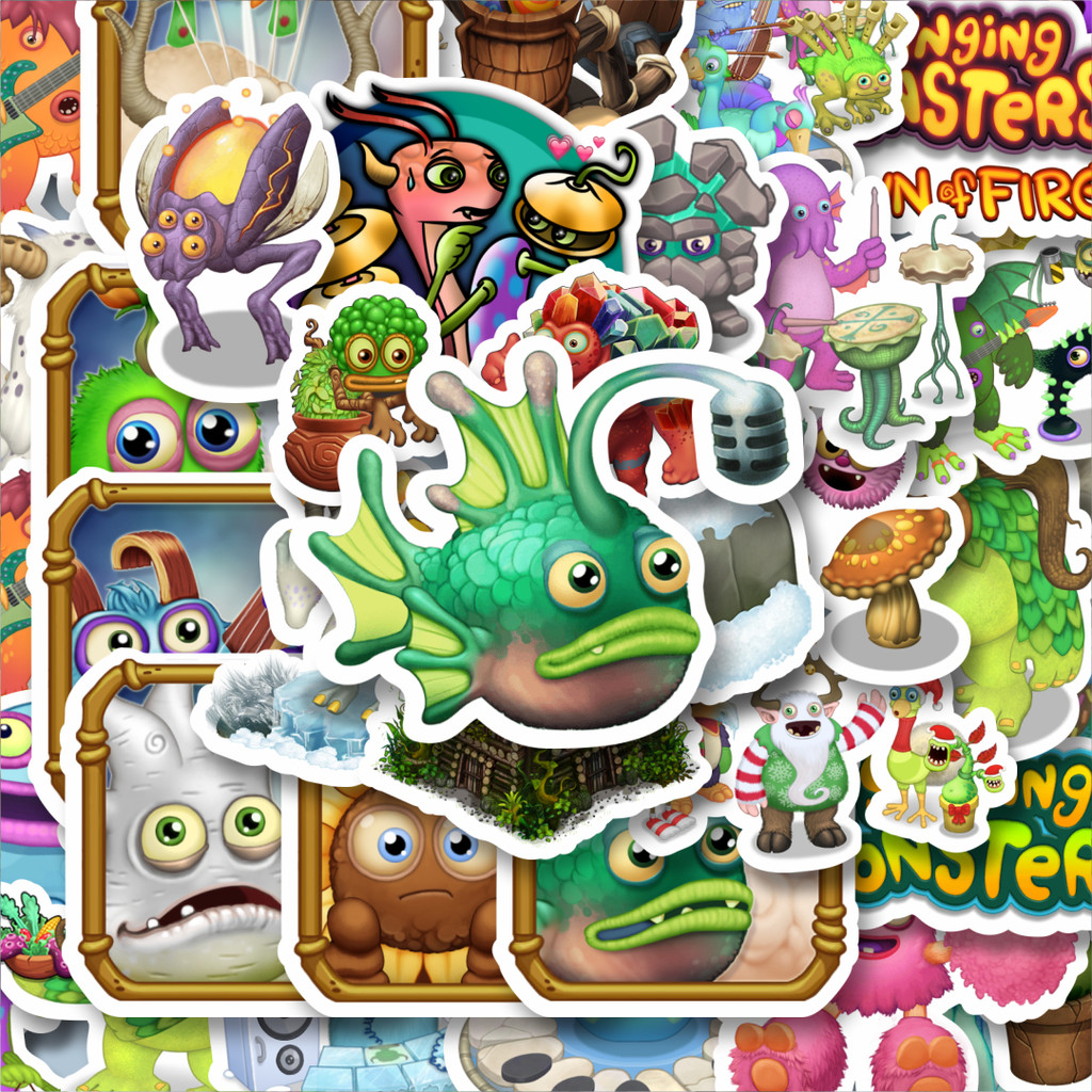 

100PCS Lucu Stiker Game Series My Singing Monsters Character Mix 2 Stiker Aesthetic Stiker Anti Air Stikers Berperekat Waterproof sticker decal buat Motor Helm Buku Journal Koper Casing HP Laptop Botol Minum Hadiah anak